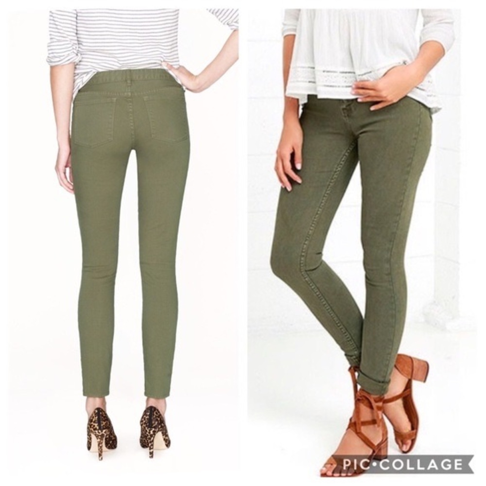 J. Crew Toothpick Green Jeans